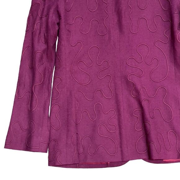 Casual Corner Maroon Round Neck Long Sleeve Blouse Size 10 - Picture 8 of 14